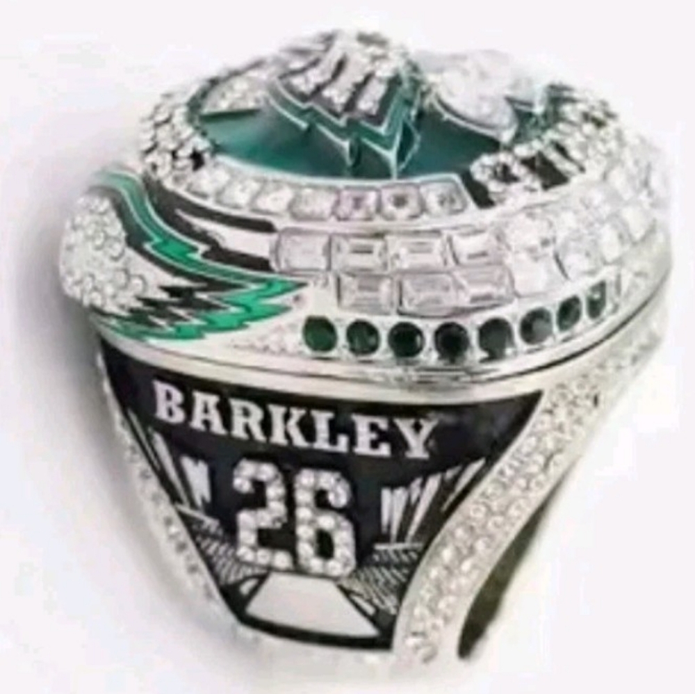 PHILADELPHIA EAGLES S.BARKLEY SUPERBOWL SIZE 11 CHAMPION RING w/BOX,& POSTERS!🔥